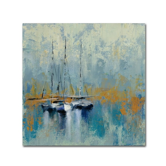 Trademark Fine Art 'Boats in the Harbor III' Canvas Art by Silvia Vassileva