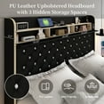 thumbnail image 3 of SIBEDS Queen LED Bed Frame with Galaxy Projector, Charging Station, 52" Headboard & 2 Drawers, No Box Spring Required, 3 of 9