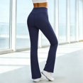 thumbnail image 6 of Women's High Waisted Flare Yoga Pants Wide Leg Leggings for Women Tummy Control Workout Gym Running Athletic Compression Legging Dark Blue 00*yoga pants XXL, 6 of 6