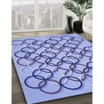 thumbnail image 2 of Ahgly Company Indoor Rectangle Patterned Jeans Blue Area Rugs, 7' x 9', 2 of 6