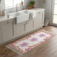 thumbnail image 6 of Area Rug with Tassels 2' x 5', Mother's Day Pink Red Floral Kitchen Runner Rug for Hallway Bedroom Throw Rugs, Spring Blossom Leaves Soft Door Mat for Bathroom Entrance Living Room, 6 of 9