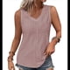 thumbnail image 1 of Camiseta Sin Mangas para Mujer, Conjuntos de Verano, Camisetas con Cuello en V, Camisetas Modernas con Ojales, Ropa Básica de Playa Sin Mangas Gris Rosado Pálido XXL, 1 of 7