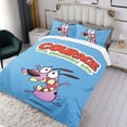 thumbnail image 3 of Coraje, el Perro Cobarde Conjunto de sábanas temático, trío de piezas, cómodo y amigable con la piel, diseño único, regalo de decoración para el hogar para familiares, amigos y fans, 90 cm * 190 cm, 3 of 6