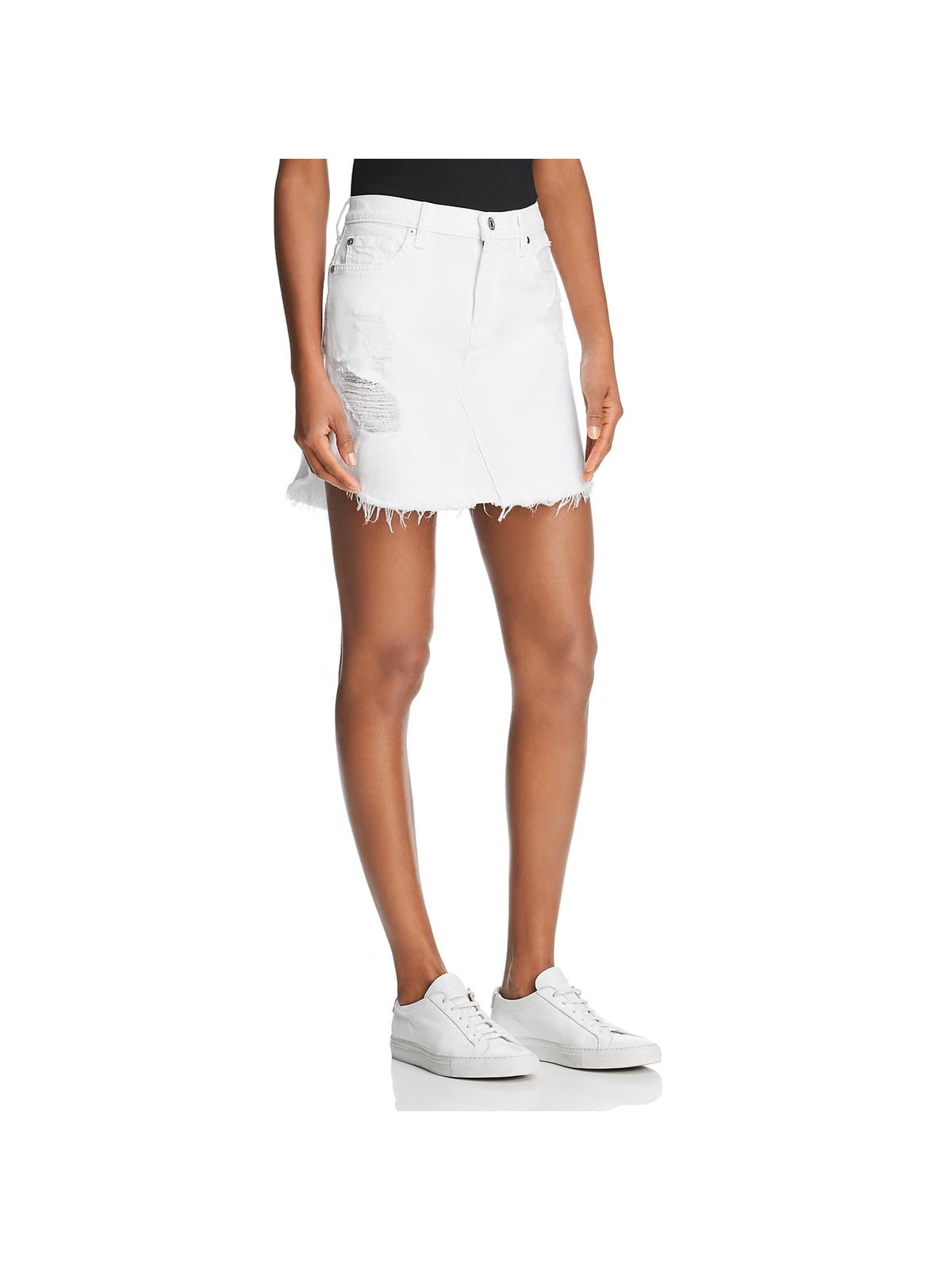 walmart white denim skirt