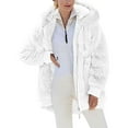 thumbnail image 1 of Veste Réversible Grande Taille Femme Chaude à Capuche Zippée Manteau Coréen Mode Confortable Couleur Unie, 1 of 6