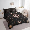 thumbnail image 3 of jejeloiu Boho Bohemian Tribal 7-Piece Twin Bedding Sets,Stars Moon Print Bedding Comforter Set,Gold Black Sheet Sets For Men Women,Breathable Home Decor Reversible, 3 of 8