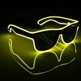 thumbnail image 5 of Ruanlalo LED EL Wire Glasses Light Up Glow Sunglasses Eyewear Shades for Nightclub Party Sapphire Blue, 5 of 6