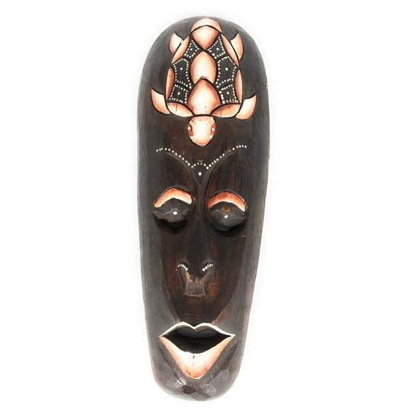 Tribal Mask 12" w/ Turtle - Primitive Art Tiki | #wib370530a