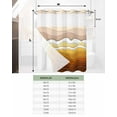 thumbnail image 7 of No Hook Shower Curtains, Burnt Orange Ombre Stripe Standard Shower Curtains with Snap in Liner, Abstract Summer Beach Coastal Waterproof Washable Fabric Bathroom Shower Curtain Sets, 66" x 72", 7 of 7