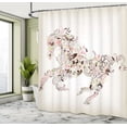 thumbnail image 5 of Ambesonne Abstract Shower Curtain, Floral Horse Paisley, 69"Wx70"L, Green Brown Pink, 5 of 5