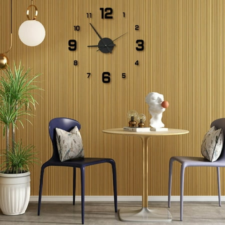 KITTEHIGM Wall Clock Frameless Large Wall Clock DIY Sticker Numbers Wall Decal Clock Set for Home Living Room Office Store Decor Silent Quartz Movement Easy Apply Removable