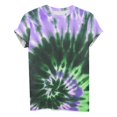 thumbnail image 4 of CHOK Hauts d'Été pour Femmes, T-Shirt Imprimé Teinture sur Nœuds à Col Rond et Manches Courtes, Tunique Décontractée pour Vacances, 4 of 6