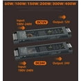 thumbnail image 2 of Alimentation LED 100W Entrée AC 190-240V Sortie DC 12V/24V Silencieuse pour Éclairage, 2 of 10