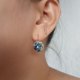 thumbnail image 3 of Pendientes para mujer, elegantes pendientes de cristal austriaco, pendientes de aro colgantes coloridos con base chapada en oro rosa o rodio, materiales de primera calidad, be, 3 of 3