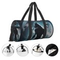 thumbnail image 3 of Fotbe Moon Wolf Warrior Bolsa Deportiva de Lona Plegable con Estampado, Bolsa de Gimnasio con Bolsillo Seco/Húmedo, Bolsa de Viaje Ultraligera de Gran Capacidad, 3 of 6