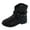 Black, variant on Girls Western Ankle Boots with Side Zipper and Braided Bow Detail Low Heel Riding Booties for Kids,5-5.5 Years