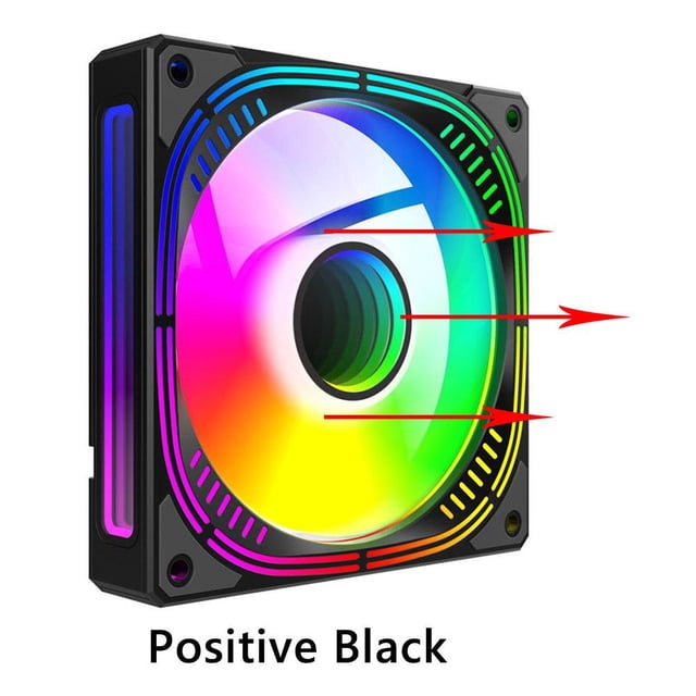 Enfriador de CPU de 120 mm 5V 3Pin ARGB Sync Cooler Fan 12V 4 Pin PWM (Positivo negro)