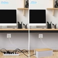 thumbnail image 3 of ERDS-Cable Management Box Organizer, Set of 2 Bamboo Lid Large Storage Wire Holder to Conceal Hide Surge Protector, Power Strips & Cords on Desk or Floor - with 5 Cables Fastening Tapes for Home, Off, 3 of 4