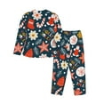 thumbnail image 2 of Kll Holiday Christmas Cookies Print Women'S Long Sleeve Pajamas With Pants Sleepwear Loungewear 2 Set-Small, 2 of 9