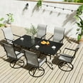thumbnail image 2 of Boyel Living 8Pcs Patio Dining Set, Outdoor Textilene Dining Chairs Set of 6 with 2 Pcs Square Table Metal Furniture Set for 4-Person, Black&Gray-Brown, 2 of 9