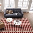 thumbnail image 3 of Area Rugs Indoor Non-Slip Rectangle Rug 5x8 Ft Farmhouse Berry Red Buffalo Plaid American Country Rustic Rug Rubber Backing Floor Mats Non Shedding Home Decor Carpet for Entryway Living Room, 3 of 8