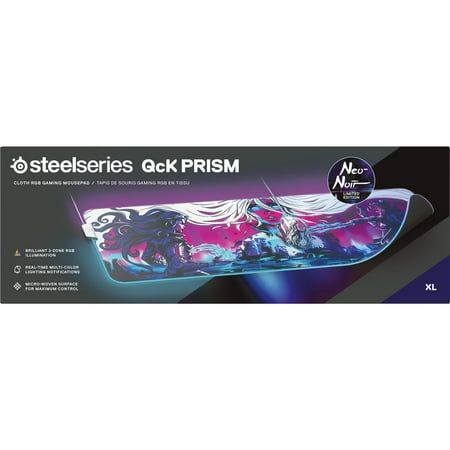 SteelSeries - Qck Prism XL Neo Noir Edition Cloth Gaming Mouse Pad Optimized for Gaming Sensors - Multi