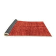 thumbnail image 2 of Ahgly Company Indoor Round Abstract Orange Modern Area Rugs, 4' Round, 2 of 4