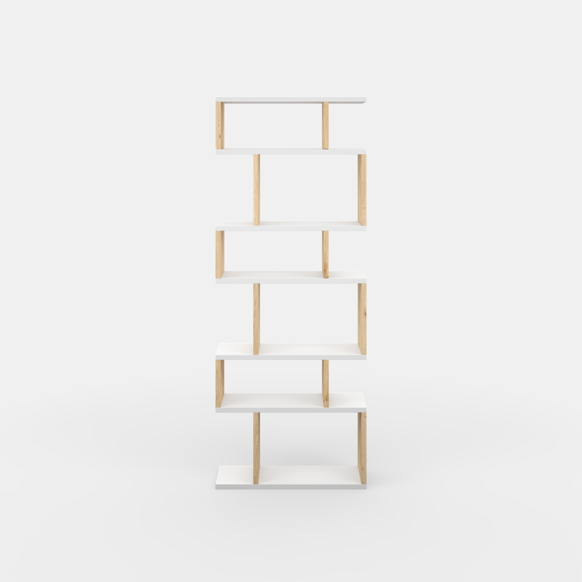 Ada Home Decor Bates Multiple Tier Open Shelf Cube Bookcase, Oak/White