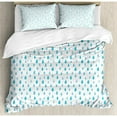 thumbnail image 3 of Farmhouse Decor Twin Size Duvet Cover Set, Watercolor Drip Drops Pattern in Various Sizes Terrain Humidity Zone Sign, Decorative 2 Piece Bedding Set with 1 Pillow Sham, Blue White, by Ambesonne, 3 of 3