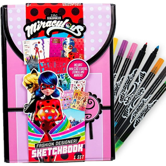 GFDYREE Miraculous Fashion Designer Sketchbook, Miraculous Ladybug Toys, Ladybug and Cat Noir, Ladybug and Cat Noir Toys, Miraculous Ladybug Stickers, Miraculous Stickers, Ladybug Toy, Ladyb