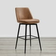 thumbnail image 5 of CHITA 30 inch Counter Height Swivel Bar Stools Low Back Set of 2,Faux Leather in Cognac Brown, 5 of 7