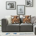 thumbnail image 2 of Octopus Flannel Fleece Pillow Cushion Cover, Octopus Pattern Illustration Underwater World Wild Nature Themed Art Print, Decorative Square Accent Pillow Case, Orange White, 2 of 7