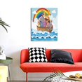 thumbnail image 4 of Sikiie Rainbow Animals on Noah's Ark Print Canvas Decorative Hanging Painting, Anti-shrinkage Hanging Frame, Suitable for Home, Office Wall Decorations, 4 of 6