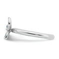 thumbnail image 3 of 925 Sterling Silver Stackable Expressions Blue Topaz Flower Ring Size: 5; for Adults and Teens; for Women and Men, 3 of 5