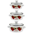 thumbnail image 3 of Miangastore 3pcs Enamel Soup Pot Household Stew Pot Multifunctional Stock Pot Kitchen Pot, 3 of 8