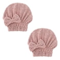 thumbnail image 1 of Gorro de toalla para el cabello de microfibra, paquete de 2 toallas para el cabello para mujer, 1 of 5