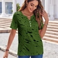 thumbnail image 5 of Youyipin Womens Tops Women's Fashion V-Neck Short Sleeve Workwear With Pockets Printed Tops Summer Tops For Top Trendy Outfits Spring Tops For Women, 5 of 8