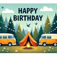 thumbnail image 4 of Camping Themed Happy Birthday Background Banner Party Decoration for Birthday Party Photography Props Outdoor Celebrations Backdrop Decor, 4 of 4