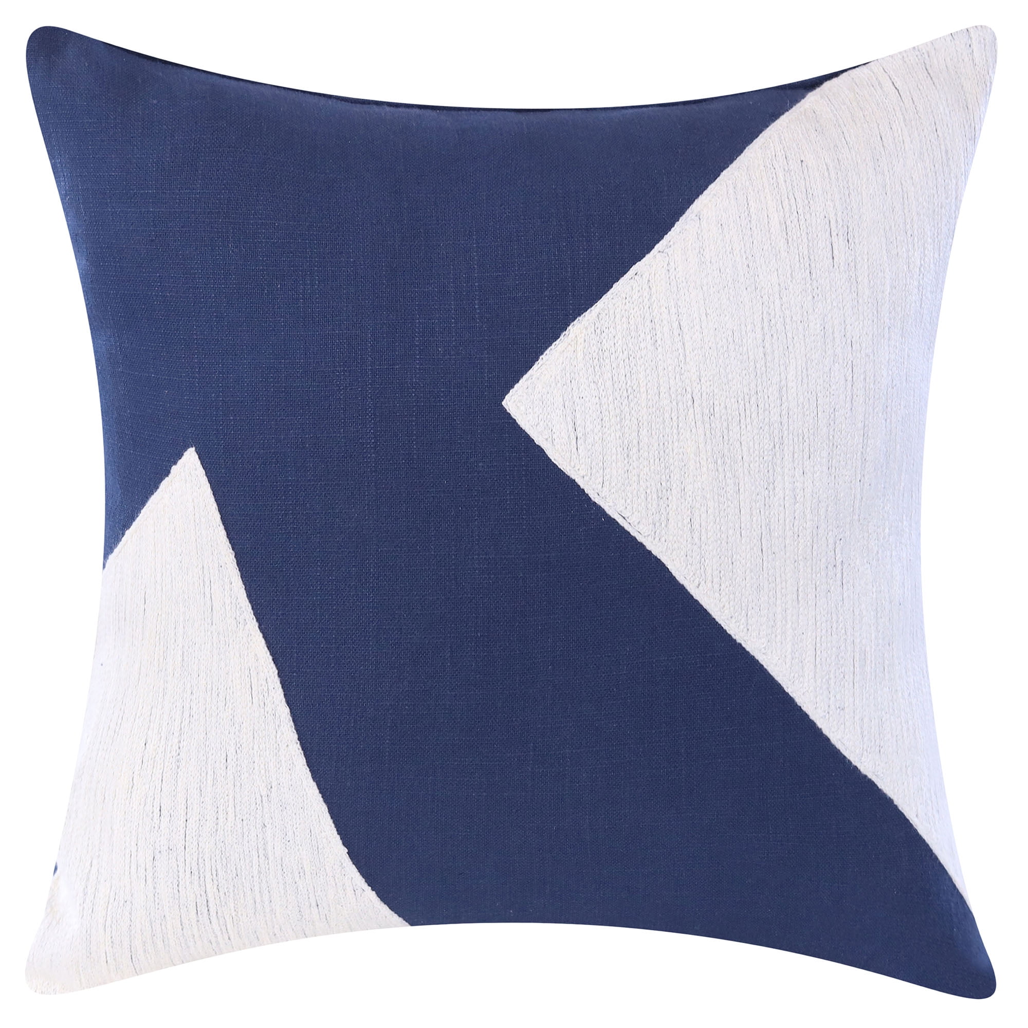 Harlow Hill Stacy Garcia Navy/Ivory Abstract 20" x 20" Cotton Adult Decorative Feather Filled Pillow
