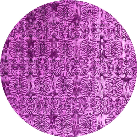 Ahgly Company Indoor Round Abstract Pink Contemporary Area Rugs, 8' Round