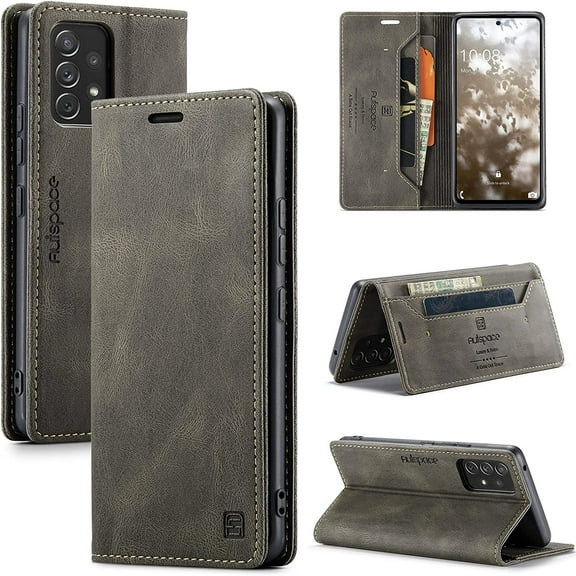 Wallet Case for Samsung Galaxy A53 5G,Magnetic Protect PU Leather Flip Case with Card Holders RFID Blocking Kickstand Shockproof Protection Case for Samsung Galaxy A53 5G (Brown)