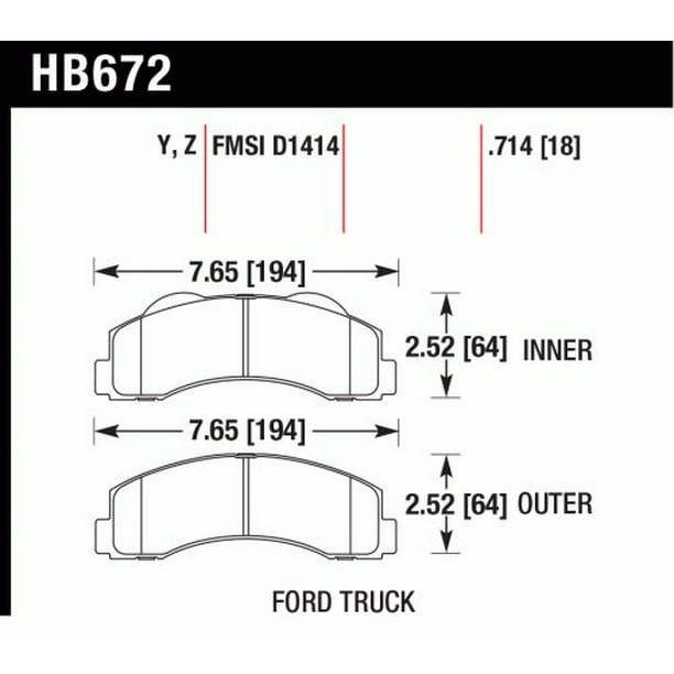 Hawk Plaquette de Frein Performance HB672Y.714