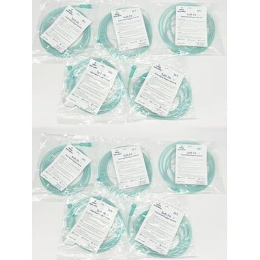 Medical Sales Supply Stay Soft Adult Nasal Cannula with 7ft Soft Green, Kink Resistant (10 Pack)