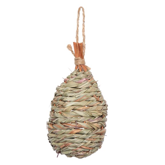 ETEREAUTY Natural Woven Grass Birdhouse Nest, Lightweight Hanging Bird Feeder Shelter for Small Birds