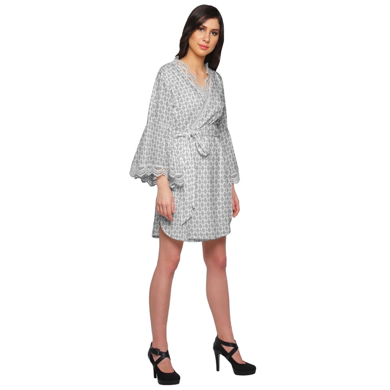 ladies short cotton dressing gowns Moomaya Printed Robe&nbsp;For Women Dressing&nbsp;Gown&nbsp;Short Summer Bathrobe HCD260630176