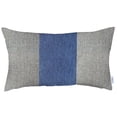 thumbnail image 2 of Bohemian Handmade Decorative Throw Pillow Solid Jacquard 12" x 20" Ivory & Blue Lumbar Pillowcase for Couch, Bedding, 2 of 9