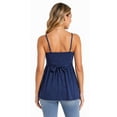 thumbnail image 3 of Women's Knit Babydoll Cami, Y2k Spaghetti Strap Peplum Top With Lace Trim V Neck, Sleeveless Tank Top A-Line Flared Hem for Jeans Cargos Mini Skirt, S-XXXL, 3 of 8