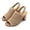 Almond, variant on Women's Knit Block High Heels Elastic Slingback Fishmouth Open Toe 3 inch Heeled Sandals,Blcak,8M