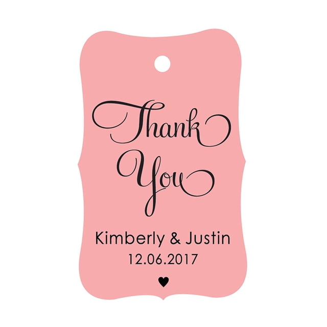 100 PCS Thank You Custom Made Hang Tags Personalized Wedding Favor Gift Paper Tags