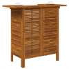 thumbnail image 5 of vidaXL Solid Acacia Wood Bar Table 110x50x105cm Patio Bistro Dining Furniture, 5 of 8